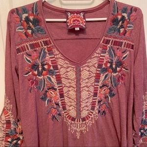 Embroidered Johnny Was top
